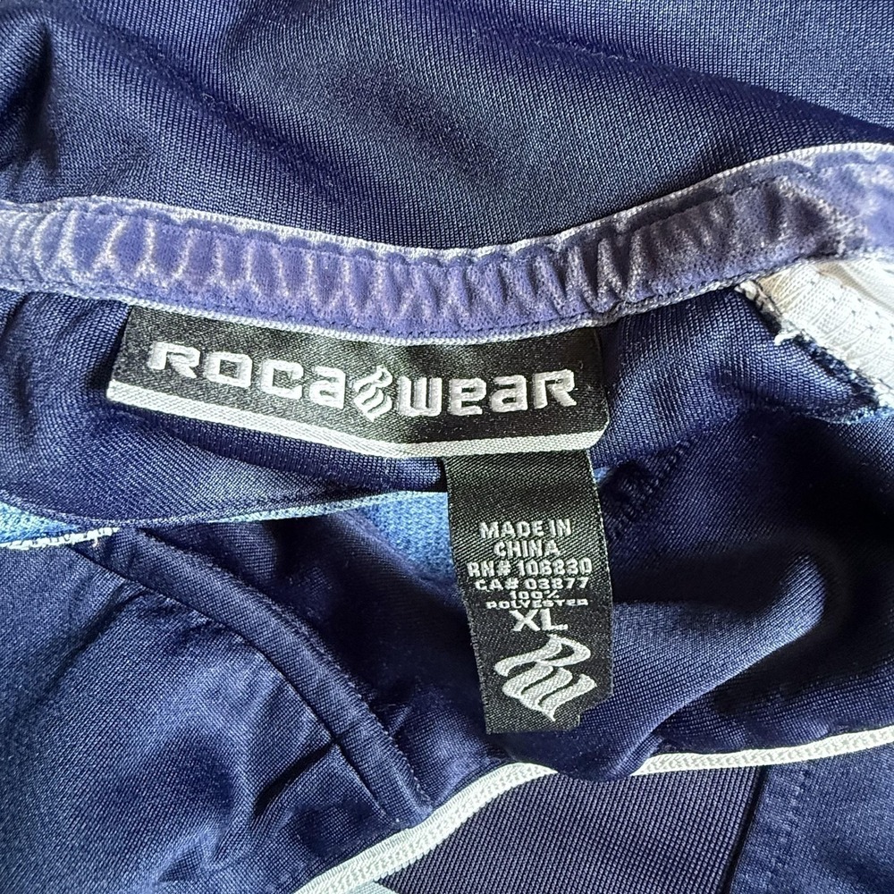 Rocawear Track Jacket Mens XL Blue Stripe Full Zip Lightweight Knit Athletic - Picture 5 of 6
